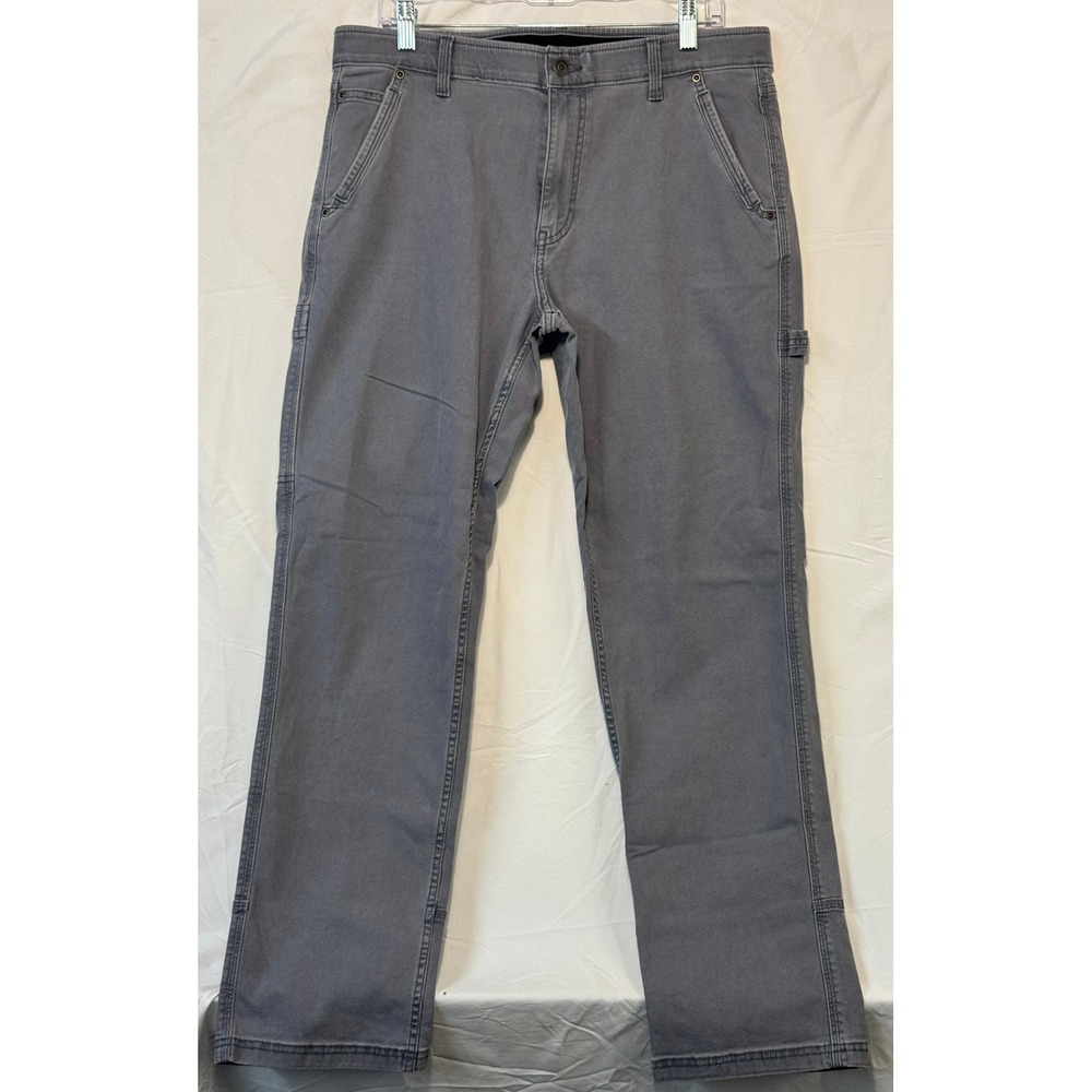 Brahma Mens Gray Carpenter Work Pants Canvas Utility Trousers 34x32 WM36253525